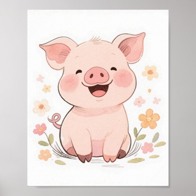 Smiling Pig Poster (Front)