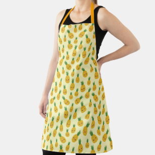 Smiling Pineapples All Over Print Apron