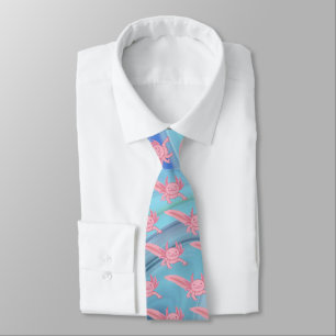 Smiling Pink Axolotl Tie – Cute Kawaii Design