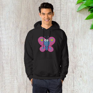 Smiling Pink Butterfly Mens Hoodie