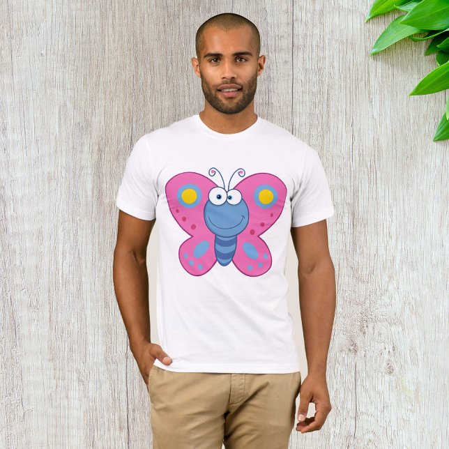 Smiling Pink Butterfly Mens T-Shirt (Creator Uploaded)