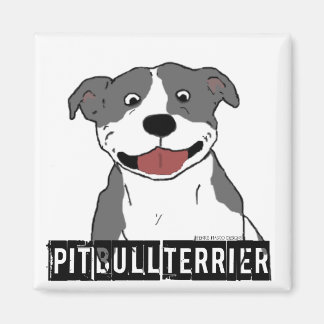 Smiling Pit Bull (Blue and White breed name) Magnet