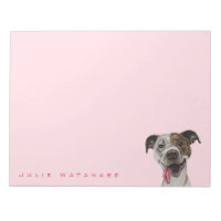 Smiling Pit Bull Dog Drawing