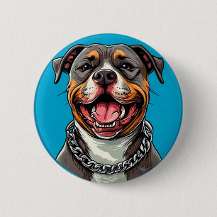 🐶 Smiling Pitbull Dog Lover Badge Gift