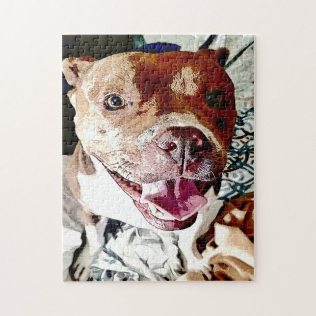 Smiling Pittie Face Jigsaw Puzzle (Vertical)