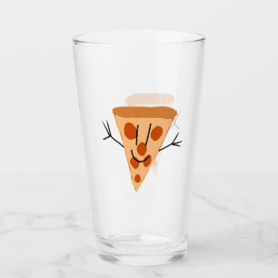 Smiling pizza glass
