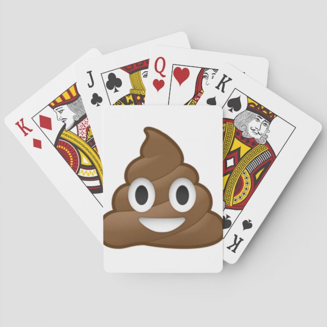 Smiling Poop Emoji Playing Cards (Back)