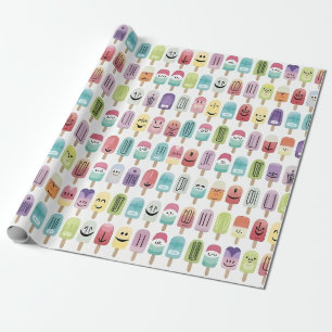 Smiling Popsicles Wrapping Paper