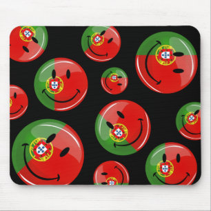 Smiling Portuguese Flag Mouse Pad