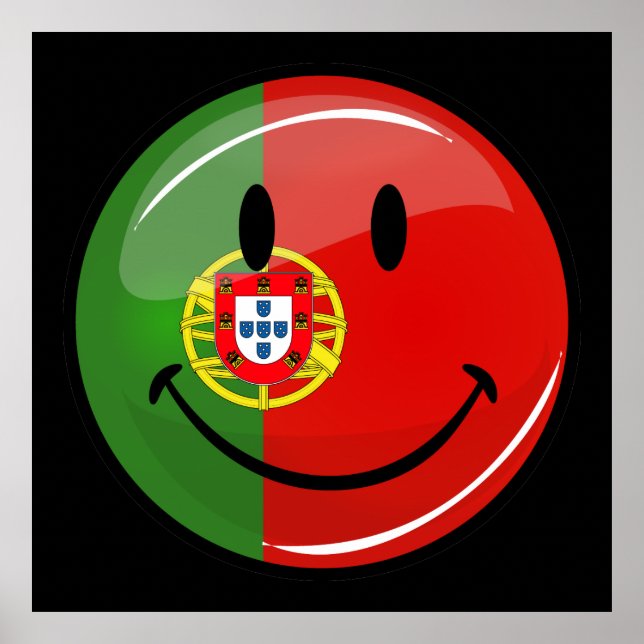 Smiling Portuguese Flag Poster (Front)