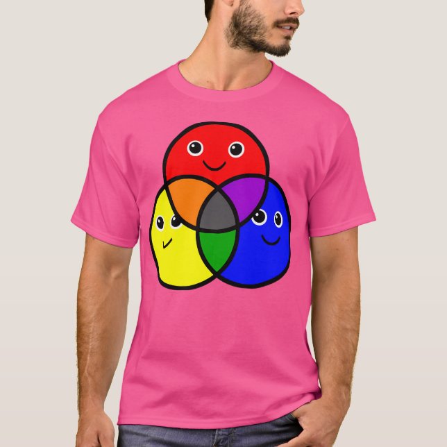Smiling Primary Secondary Colours T-Shirt (Front)