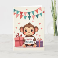 Smiling Primate Birthday Card