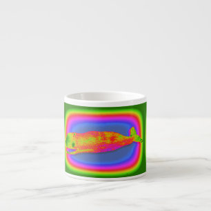 smiling psychedelic whale espresso mug