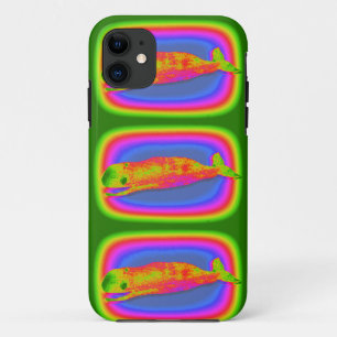 smiling psychedelic whales phone case