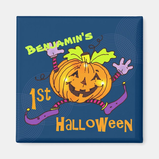 Smiling Pumpkin 1st Halloween Magnet (Front)