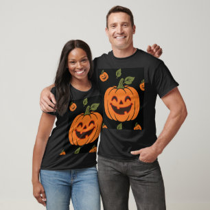 Smiling Pumpkin Face Halloween T-Shirt