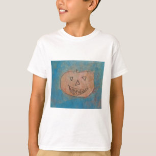 Smiling Pumpkin, Halloween Kids Art Watercolor T-Shirt