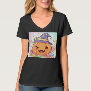 Smiling Pumpkin in Wizard Hat T-Shirt