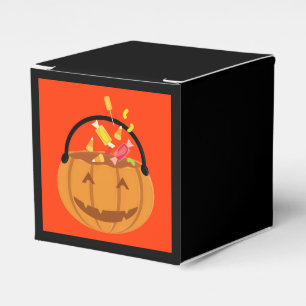 Smiling Pumpkin Pail Candy Halloween Favour Box