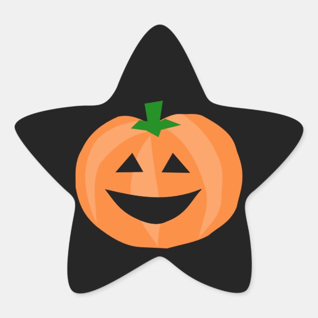 Smiling Pumpkin Star Sticker (Front)