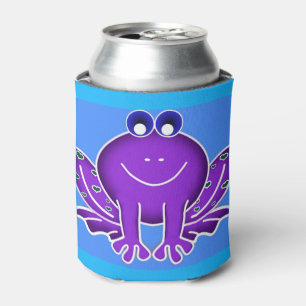 smiling purple frog can cooler