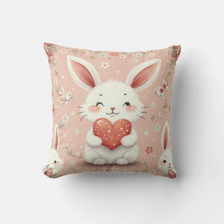 smiling rabbit cushion pillow