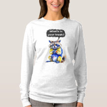 Smiling Racoon Tee - "What's in your trash?"