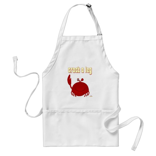 Smiling Red Crab Crack A Leg Standard Apron (Front)