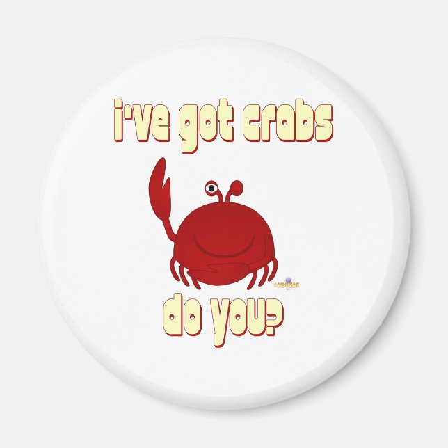 Smiling Red Crab I've Got Crabs Do You Magnet (Front)
