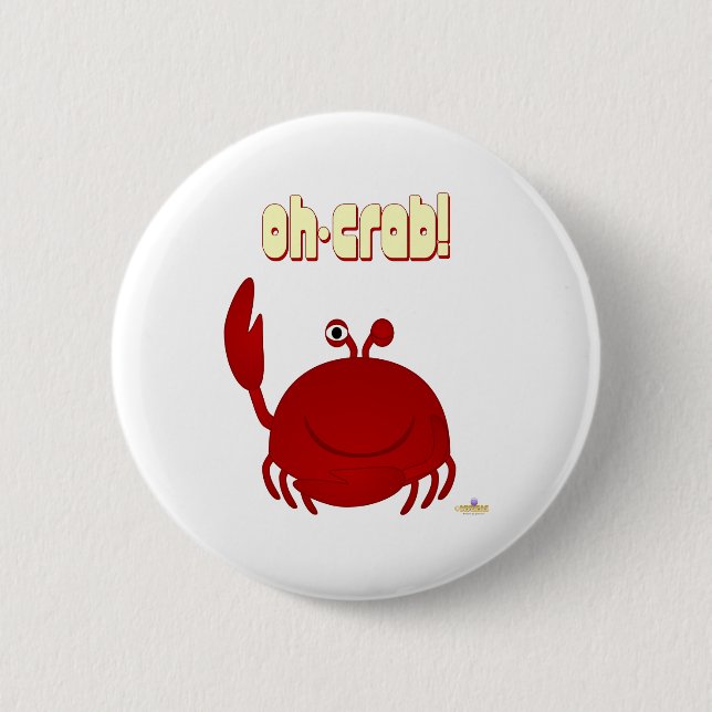 Smiling Red Crab Oh Crab 6 Cm Round Badge (Front)