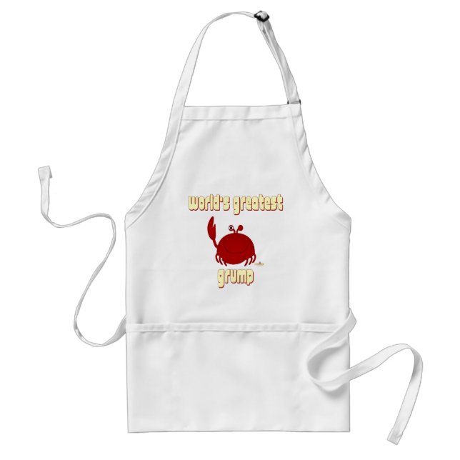 Smiling Red Crab World's Greatest Grump Standard Apron (Front)