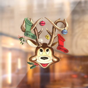 Smiling Reindeer Decorated With Christmas Ornament