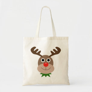 Smiling reindeer tote bag