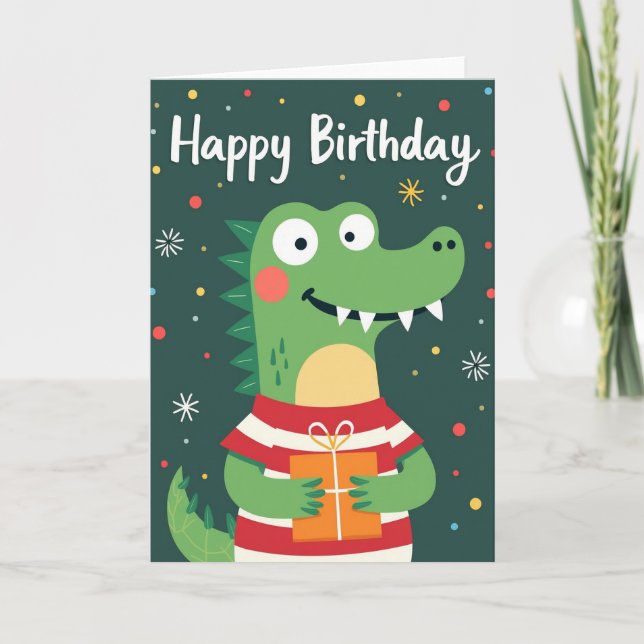 Smiling Reptile Birthday Card (Front)