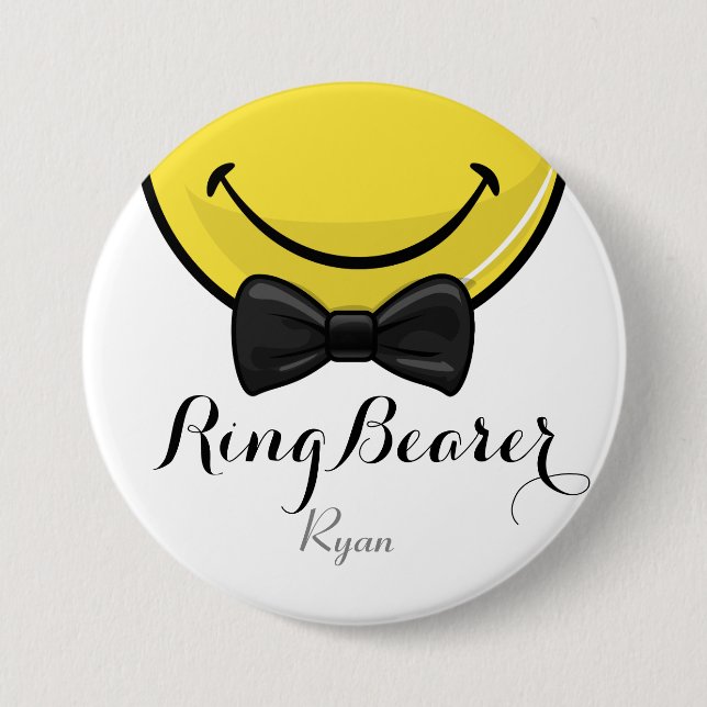 Smiling RingBearer Wedding Button (Front)