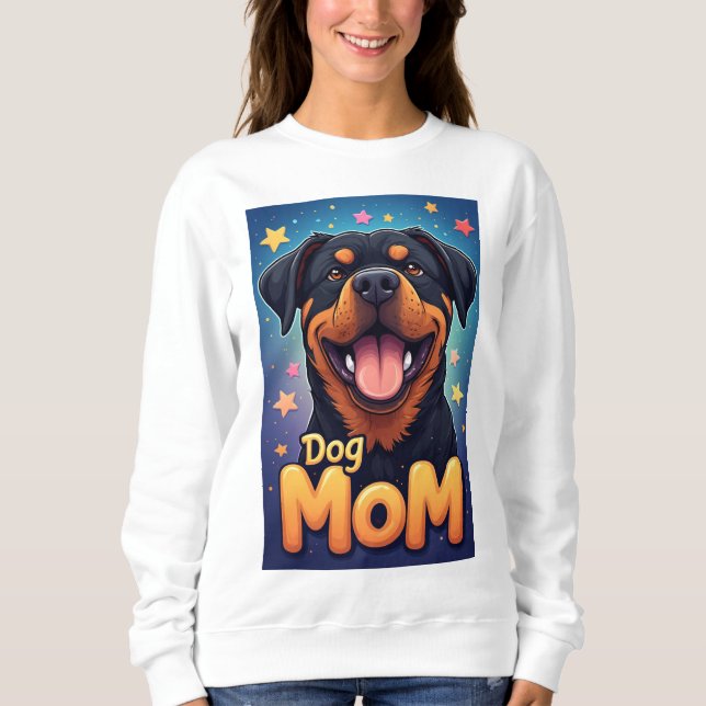 Smiling Rottweiler Dog Mom Sweatshirt (Front)