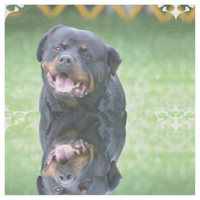 Smiling Rottweiler Fabric (Close Up)