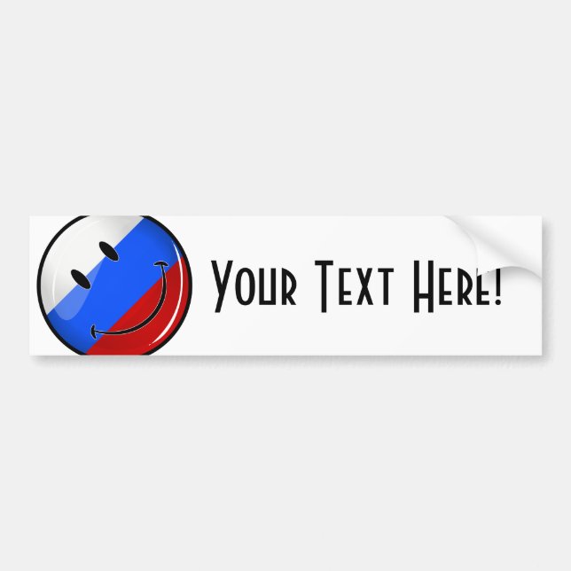 Smiling Russian Flag Bumper Sticker (Front)
