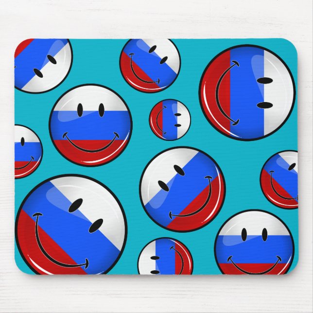 Smiling Russian Flag Mouse Pad (Front)
