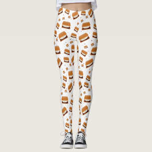 Smiling S’mores with Dots on White Leggings