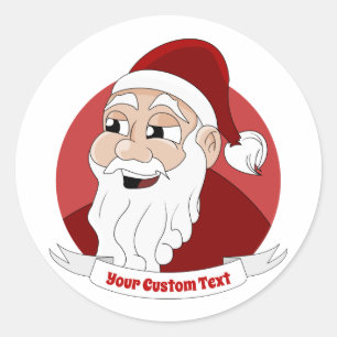 Smiling Santa Claus cartoon Classic Round Sticker