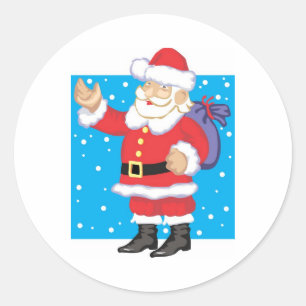 Smiling Santa Claus Classic Round Sticker