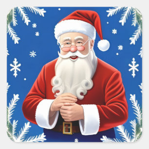 🎄 Smiling Santa Claus Joy ❄️ Festive Christmas Square Sticker