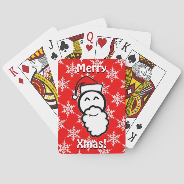 Smiling Santa Claus sketch Playing Cards (Back)