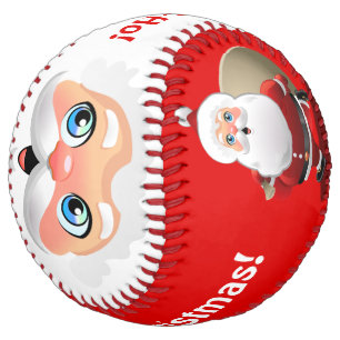 Smiling Santa Claus With A Sack Full Of Gifts Softball