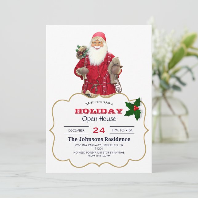 Smiling santa        invitation (Standing Front)