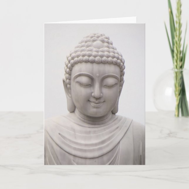 Smiling Serene Buddha Inspirational Love Peace Card (Front)