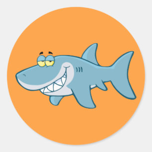 Smiling Shark Classic Round Sticker