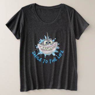 Smiling shark in cartoon style - Smile to the life Plus Size T-Shirt