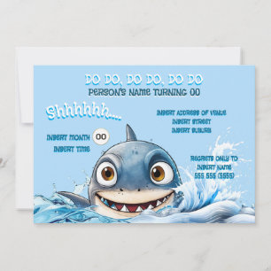 Smiling Shark Party Invite   Ocean Fun
